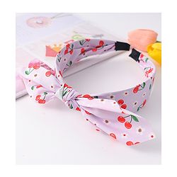 Pine Kids Hair Band with Bow Applique & Cherry Print- Purple