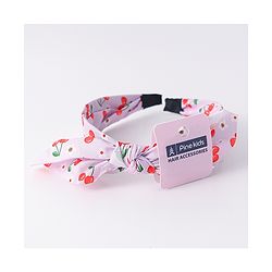 Pine Kids Hair Band with Bow Applique & Cherry Print- Purple