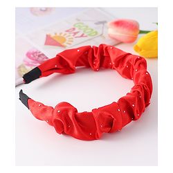 Pine Kids Ruffle Detailed Stones Embellished Hair Band - Red