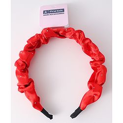 Pine Kids Ruffle Detailed Stones Embellished Hair Band - Red