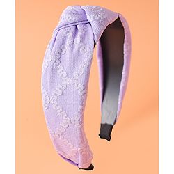 Pine Kids Free Size Hair Band with Embroidery Design - Lilac
