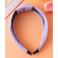 Pine Kids Free Size Hair Band with Embroidery Design - Lilac