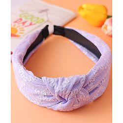 Pine Kids Free Size Hair Band with Embroidery Design - Lilac