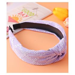 Pine Kids Free Size Hair Band with Embroidery Design - Lilac