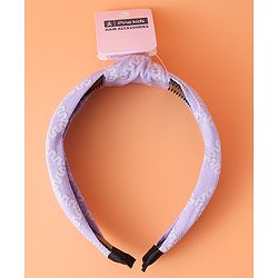 Pine Kids Free Size Hair Band with Embroidery Design - Lilac