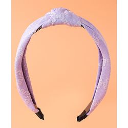 Pine Kids Free Size Hair Band with Embroidery Design - Lilac