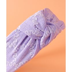 Pine Kids Free Size Hair Band with Embroidery Design - Lilac