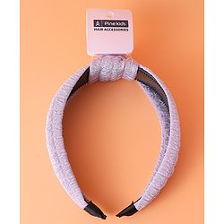 Pine Kids Hair Band Knot Detailing with Textured Design - Purple