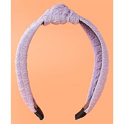 Pine Kids Hair Band Knot Detailing with Textured Design - Purple