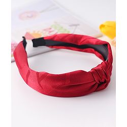 Pine Kids  Free Size Hair Band with Knot Detailing - Red