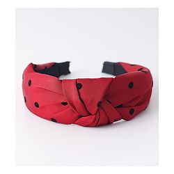 Pine Kids Free Size Hair Band Knot Detailing and Polka Print  - Red