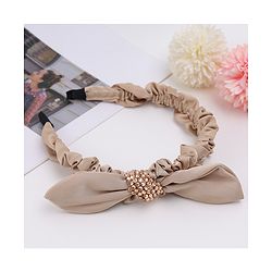 Pine Kids Ruffle Bow Applique Hair Band - Khaki