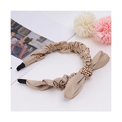 Pine Kids Ruffle Bow Applique Hair Band - Khaki