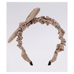 Pine Kids Ruffle Bow Applique Hair Band - Khaki