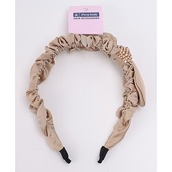 Pine Kids Ruffle Bow Applique Hair Band - Khaki