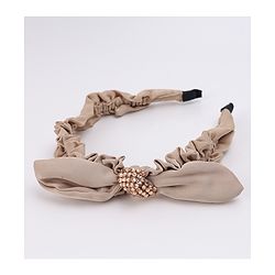 Pine Kids Ruffle Bow Applique Hair Band - Khaki