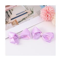 Pine Kids Bow & Butterfly Clips Pack of 2 Free Size - Purple