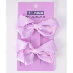 Pine Kids Bow & Butterfly Clips Pack of 2 Free Size - Purple