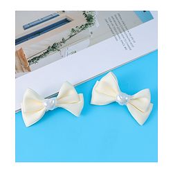 Pine Kids  Pearls Embellished Bow & Butterfly Clips Pack of 2 Free Size - Cream