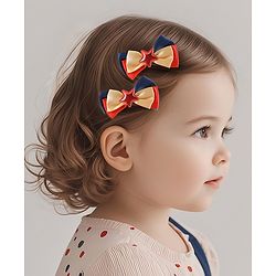 Pine Kids Bow & Butterfly Clips Pack of 2 Free Size - Multicolor