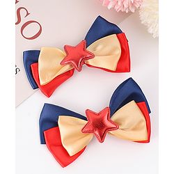 Pine Kids Bow & Butterfly Clips Pack of 2 Free Size - Multicolor