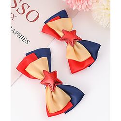 Pine Kids Bow & Butterfly Clips Pack of 2 Free Size - Multicolor