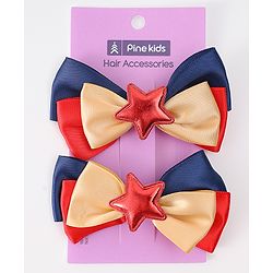 Pine Kids Bow & Butterfly Clips Pack of 2 Free Size - Multicolor