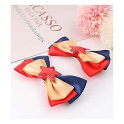Pine Kids Bow & Butterfly Clips Pack of 2 Free Size - Multicolor