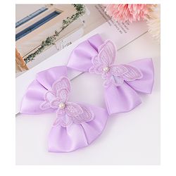Pine Kids Bow & Butterfly Clips Pack of 2 Free Size - Lilac