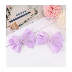 Pine Kids Bow & Butterfly Clips Pack of 2 Free Size - Lilac