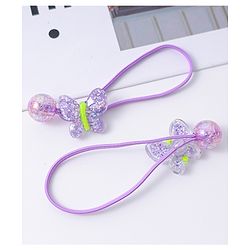 Pine Kids Free Size Rubber Bands with Butterfly Applique Set of 2 -  Purple