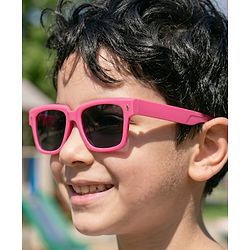 Pine Kids Free Size Sunglasses with Chunky Frame - Dark Pink