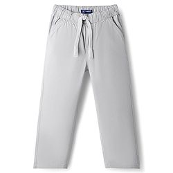 Pine Kids Cotton Elastane Woven Full Length Solid Colour Trouser Pant - Black