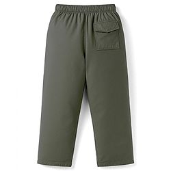 Pine Kids Cotton Elastane Woven Full Length Solid Colour Trouser Pant - Black