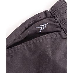 Pine Kids Cotton Elastane Woven Full Length Solid Colour Trouser Pant - Black
