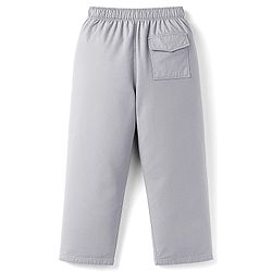 Pine Kids Cotton Elastane Woven Full Length Solid Colour Trouser Pant - Black