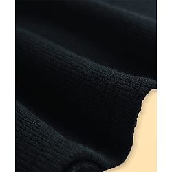 Pine Kids Knit Full Sleeves Solid Color Woolen Dress - Black & White