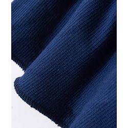 Pine Kids Cotton Knit Half Sleeves Top with Frill Detailing - Navy Blue