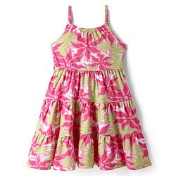 Pine Kids Cotton Knit Frock & Half Sleeves Shrug With Floral Print - Multicolor