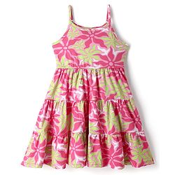 Pine Kids Cotton Knit Frock & Half Sleeves Shrug With Floral Print - Multicolor