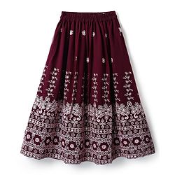 Pine Kids Woven Half Sleeves Choli Lehenga & Dupatta Set Floral Embriodery & Lace Detailing - Wine