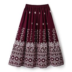 Pine Kids Woven Half Sleeves Choli Lehenga & Dupatta Set Floral Embriodery & Lace Detailing - Wine
