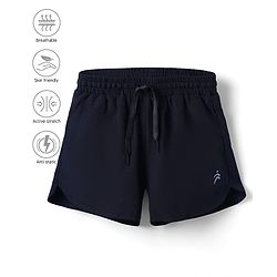 Pine Active Ultra Light Woven Above Knee Length Solid Color Performance Shorts - Black