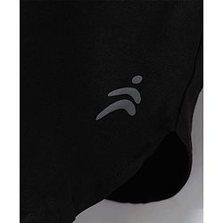Pine Active Ultra Light Woven Above Knee Length Solid Color Shorts with High Stretch Inner Tights - Black