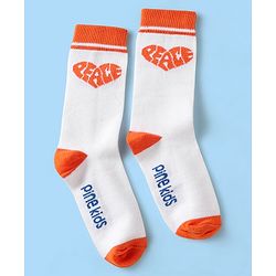 Pine Kids Knit Ankle Length Silvadur Antimicrobial Socks with Chill Out Design Pack of 3 - White Purple & Orange
