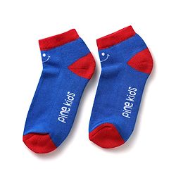 Pine Kids Knit Ankle Length Silvadur Antimicrobial Socks with Text Design Pack of 3 - Blue & Light Green