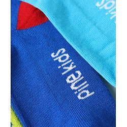 Pine Kids Knit Ankle Length Silvadur Antimicrobial Socks with Text Design Pack of 3 - Blue & Light Green