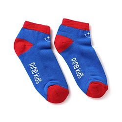 Pine Kids Knit Ankle Length Silvadur Antimicrobial Socks with Text Design Pack of 3 - Blue & Light Green