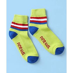 Pine Kids Knit Ankle Length Silvadur Antimicrobial Socks with Stripe Design Pack of 5 - Multicolor