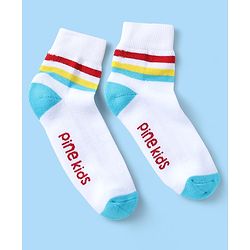 Pine Kids Knit Ankle Length Silvadur Antimicrobial Socks with Stripe Design Pack of 5 - Multicolor